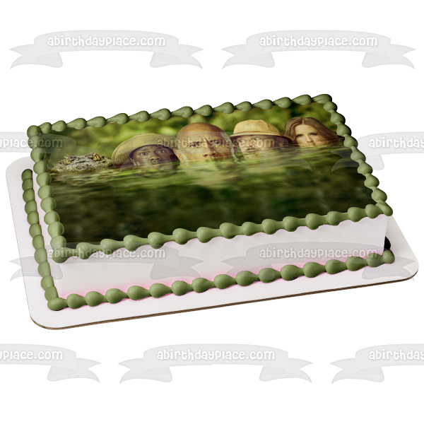 Jumanji Welcome to the Jungle Dr. Smolder Bravestone Professor Shelly Oberon and a Crocodile Edible Cake Topper Image ABPID00853