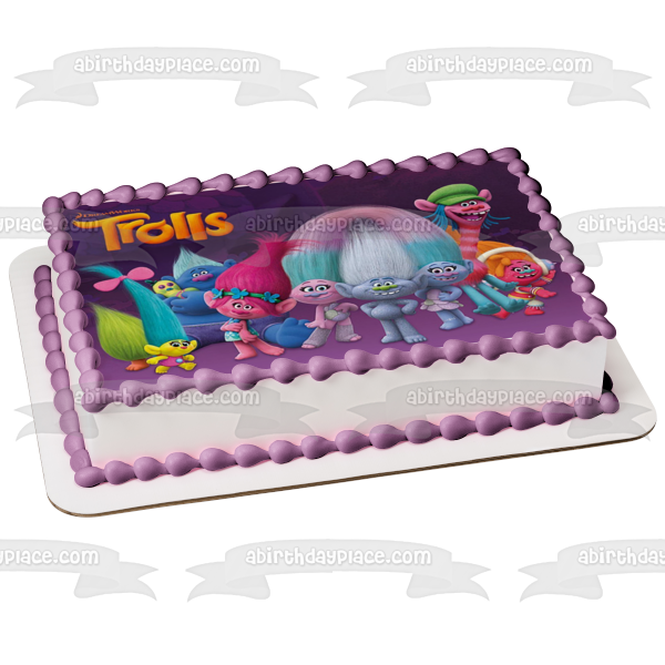 Imagen comestible para tarta de Trolls Party Princess Poppy Branch Creek Cooper Guy Diamond ABPID00896 