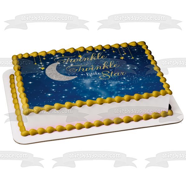 Twinkle Twinkle Little Star Moon Stars Night Sky - Adorno comestible para tarta, imagen ABPID00934 