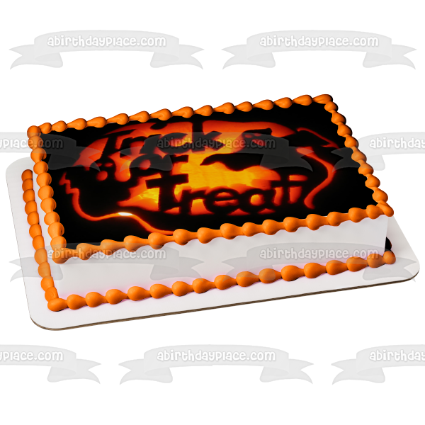 Imagen de decoración comestible para tarta de Halloween con fantasmas de truco o trato ABPID52676 