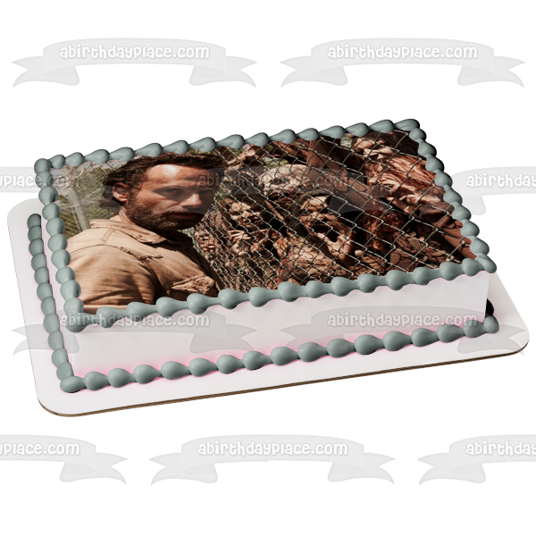 The Walking Dead Feliz Halloween Rick Grimes Zombies Imagen comestible para decoración de tarta ABPID52701 