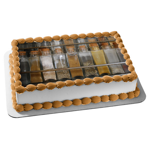 Spice Spices Seasoning Kitchen Cooking Food Cook Chef Spice Rack Edible Cake Topper Image ABPID52648