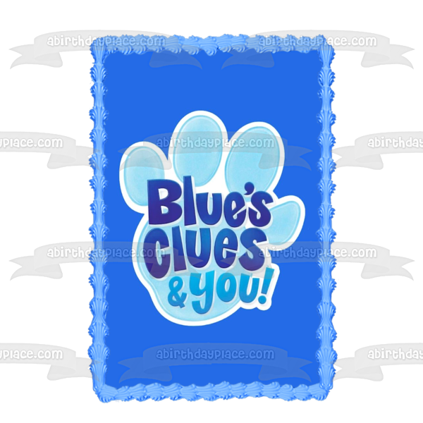 Blue's Clues & You! Blue's Pawprint Edible Cake Topper Image ABPID52502