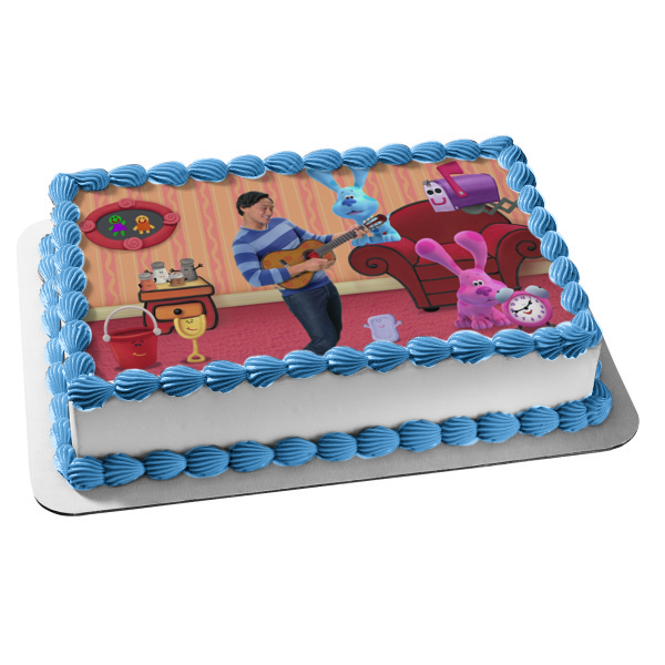 Blue's Clues & You! Josh Blue Magenta Mailbox Tickety Tock Edible Cake Topper Image ABPID52506