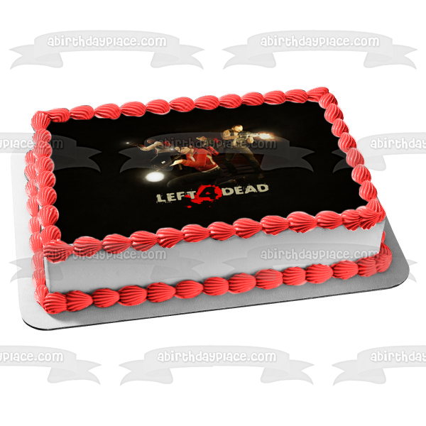 Left 4 Dead Zombie Multijugador Shooter Gaming Logo Bill Francis Louis Zoey Imagen comestible para decoración de tarta ABPID52746 