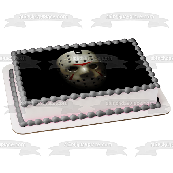 Viernes 13 Máscara de hockey Jason Voorhees Scary Halloween Película de terror Imagen comestible para decoración de tarta ABPID52753 