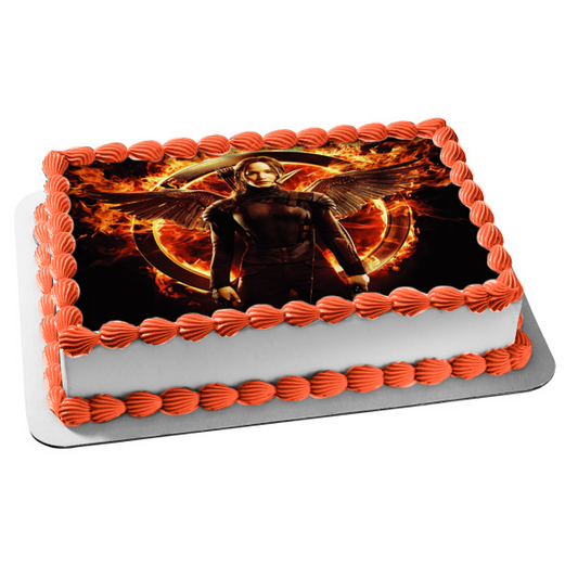 Decoración comestible para tarta con alas de fuego de Katniss Mockinjay, Los juegos del hambre, imagen ABPID52756 