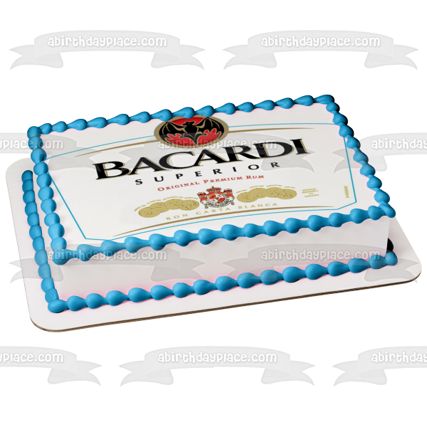 Adorno comestible para tarta de ron premium original Bacardi Superior Imagen ABPID52794 