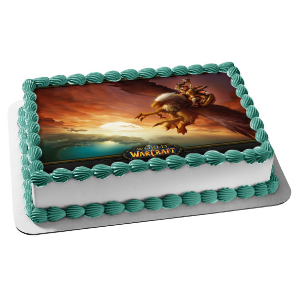 World of Warcraft MMO Gaming Dwarf Gryffon Edible Cake Topper Image ABPID52801