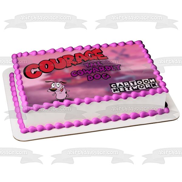 Imagen comestible para decoración de tarta con el logotipo de Courage the Cowardly Dog Cartoon Network ABPID52804 