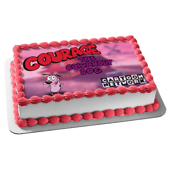 Courage the Cowardly Dog Cartoon Network Logo Edible Cake Topper Image ABPID52804