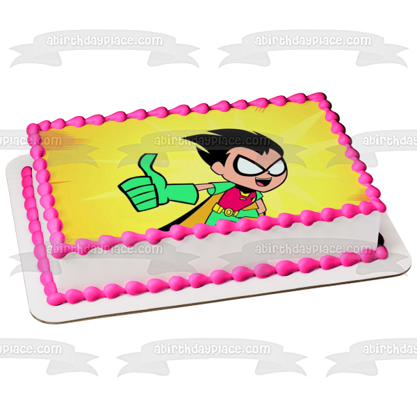 Teen Titans Go! Robin Boy Wonder Personalizable Dick Grayson Batman DC Comic Books Cartoon Edible Cake Topper Image ABPID52857