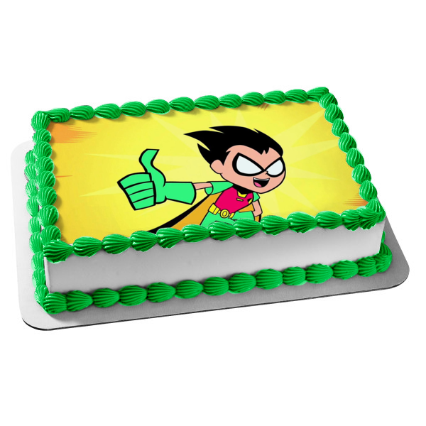 Teen Titans Go! Robin Boy Wonder Personalizable Dick Grayson Batman DC Comic Books Cartoon Edible Cake Topper Image ABPID52857