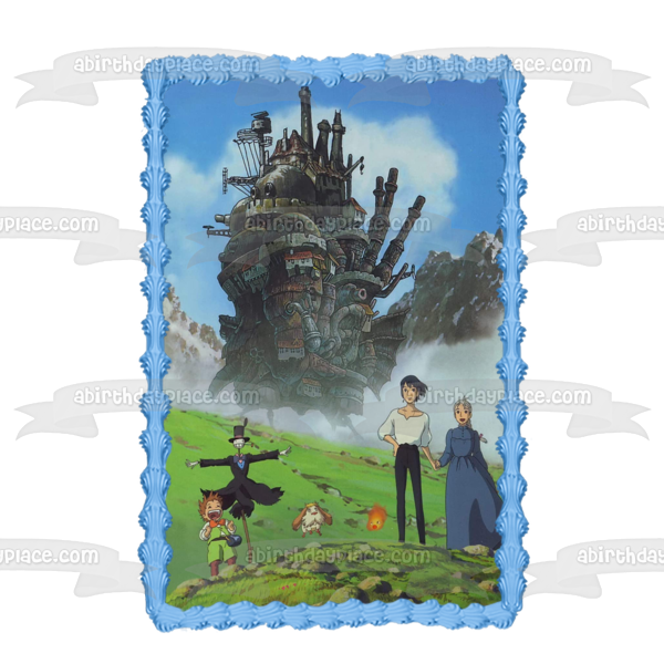 Howls Moving Castle cabeza de nabo Markl Heen Calcifer Howl Sophie Studio Ghibli decoración comestible para tarta imagen ABPID52873 