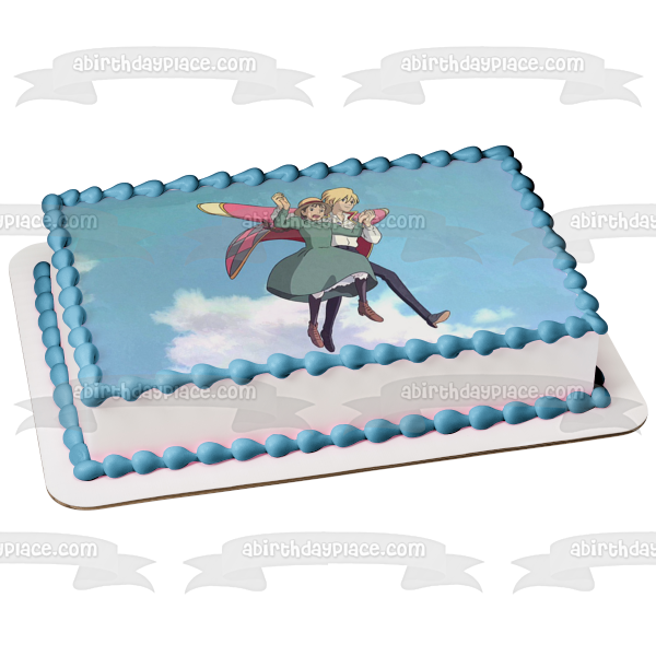 Howls Moving Castle Howl Jenkins Pendragon Sophie Hatter Studio Ghibli Animación Decoración comestible para tarta Imagen ABPID52875 