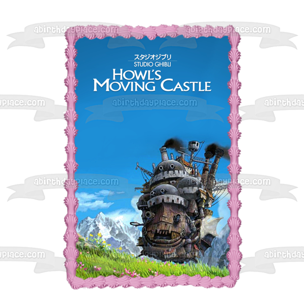 Howls Moving Castle Studio Ghibli Película Póster Animación Decoración comestible para tarta Imagen ABPID52876 