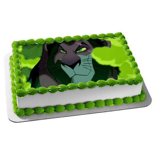 Cicatriz El Rey León Humo Verde Villano De Disney Adorno Comestible Para Tarta Imagen ABPID52877 