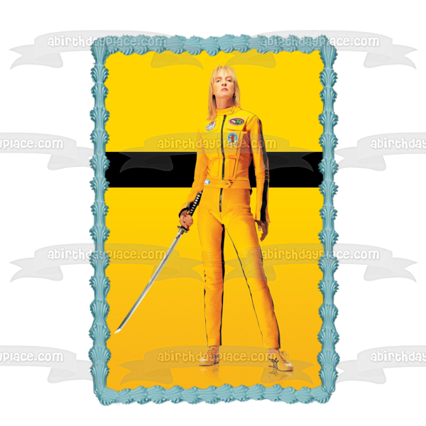 Kill Bill Uma Thurman la novia Quentin Tarantino película clásica decoración comestible para tarta imagen ABPID52878 