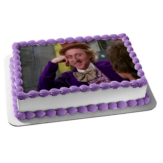 Willy Wonka y la fábrica de chocolate Gene Wilder Roald Dahl Película Decoración comestible para tarta Imagen ABPID52883 