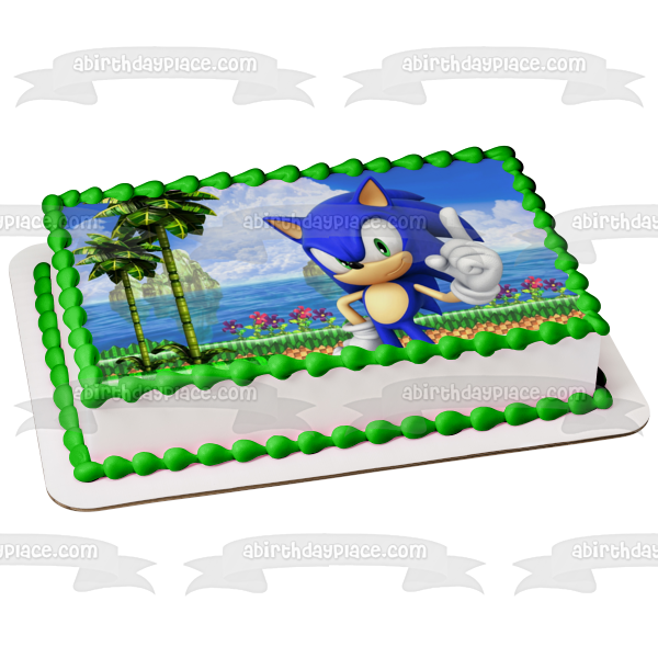 Sonic the Hedgehog Sega Island Videojuego Edible Cake Topper Imagen ABPID52903 