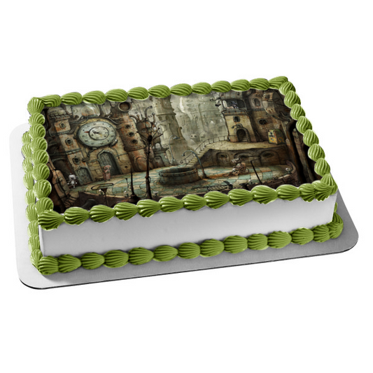 Robot City Machines Industrial Edible Cake Topper Image ABPID52908