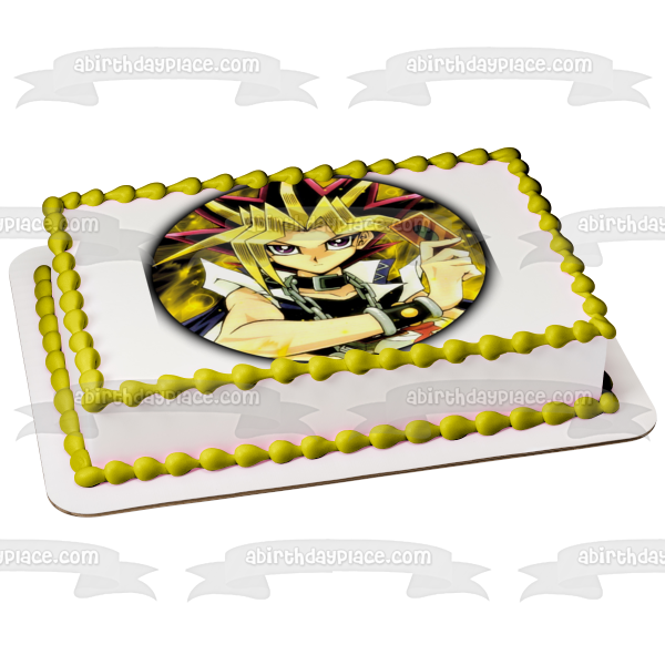 Yu-Gi-Oh Yugi Mutou Fondo amarillo Imagen comestible para decoración de tarta ABPID01284 