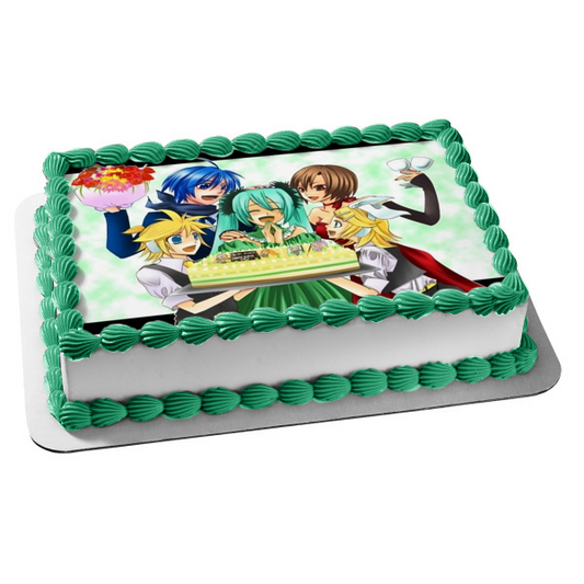 Anime Cartoon Various Characters Happy Birthday Edible Cake Topper Image ABPID03648