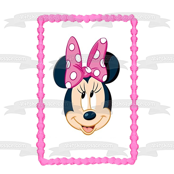 minnie mouse face outline pink