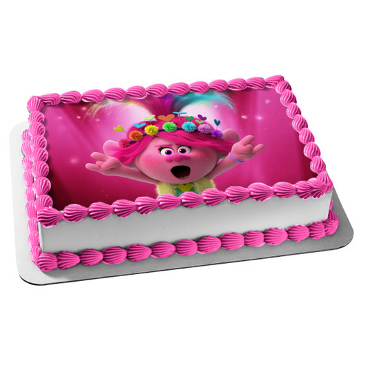 Imagen comestible para decoración de tarta Trolls World Tour Queen Poppy ABPID51320 