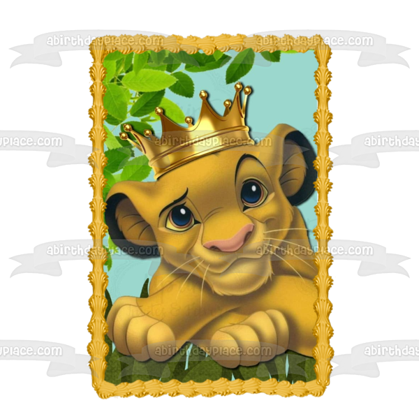 Disney The Lion King Simba Gold Crown Edible Cake Topper Image ABPID09813