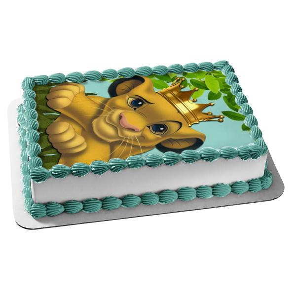 Disney The Lion King Simba Gold Crown Edible Cake Topper Image ABPID09813