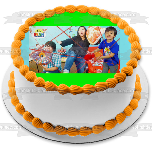 Ryan's World Toy Review Ryan Donuts Pizza Shion Lian Ryan's Parents Edible Cake Topper Image ABPID51043