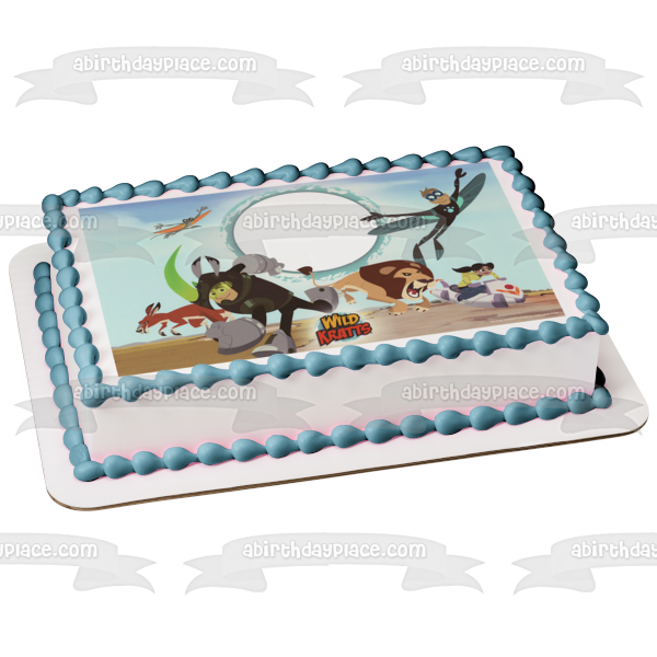 Wild Kratts Chris Kratt Martin Kratt y vida silvestre marco de imagen comestible para decoración de tarta ABPID06285 