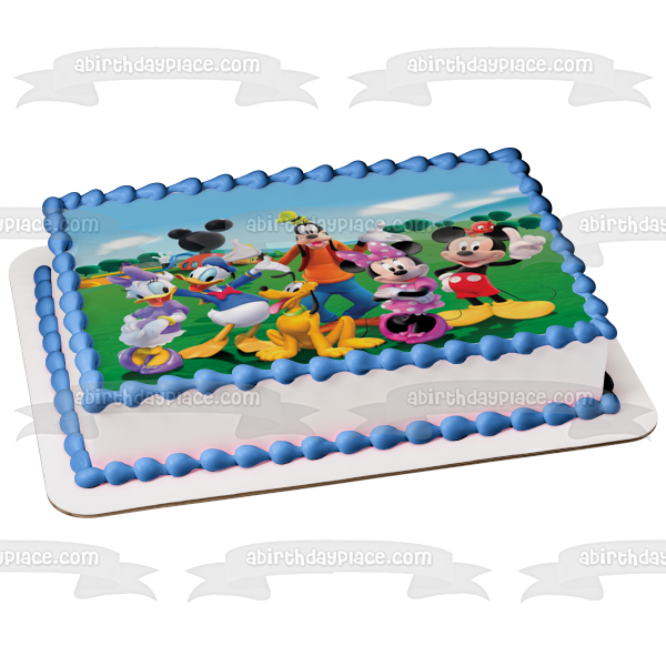 Mickey Mouse Clubhouse Minnie Mouse Goofy Plutón Pato Donald y Daisy Duck Adorno comestible para tarta Imagen ABPID07138 