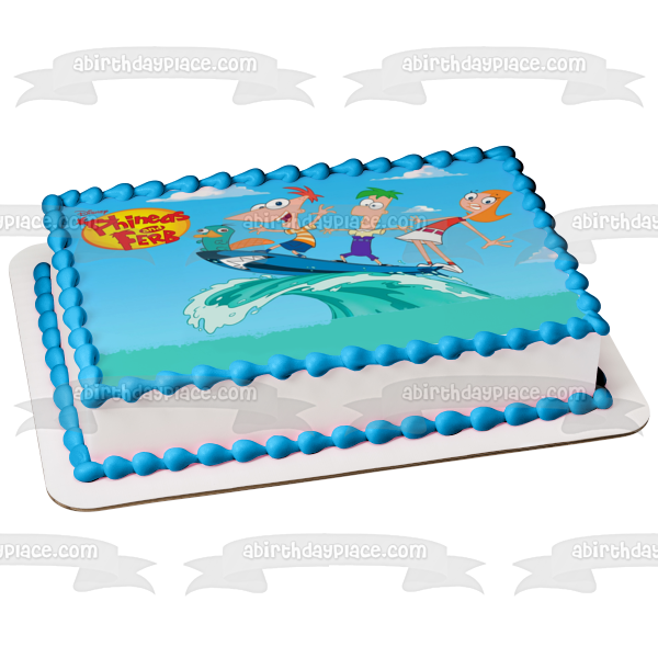 Phineas y Ferb Phineas Flynn Candace Flynn Perry el ornitorrinco y Ferb Fletcher Imagen comestible para decoración de tarta ABPID07651 