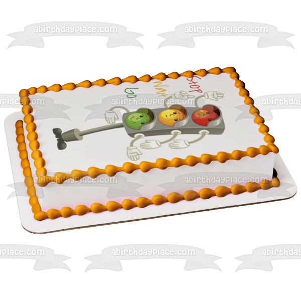 Traffic Light Stop Wait Go Edible Cake Topper Image ABPID09604