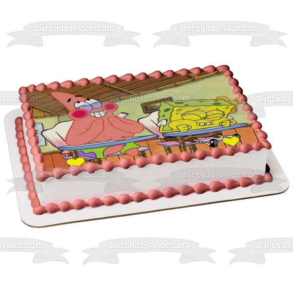 Bob Esponja Pantalones Cuadrados Patricio Pupitres Escolares Riendo Adorno Comestible Para Pastel Imagen ABPID22154 