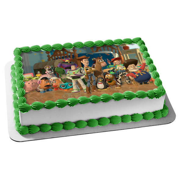 Toy Story Woody Buzz Lightyear Mr. Potato Head Disney Bo Peep Hamm Jessie Bullseye Stinky Pete Rex y Mrs. Potato Head Imagen comestible para decoración de tarta ABPID00939 