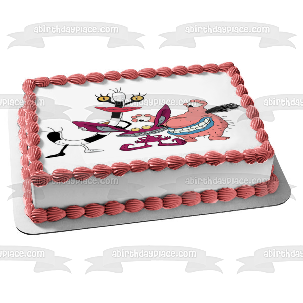 ¡¡¡Aaah!!! Imagen comestible para tarta con diseño de monstruos reales Ickis Oblina Krumm ABPID00994 