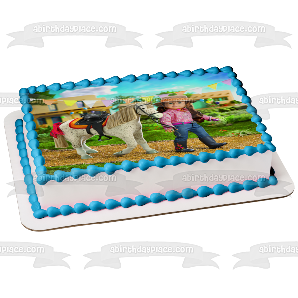 Imagen comestible para tarta de caballo blanco Saige de American Girl ABPID01032 