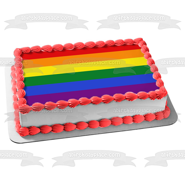 Lgbtq Pride Flag Edible Cake Topper Image ABPID52917