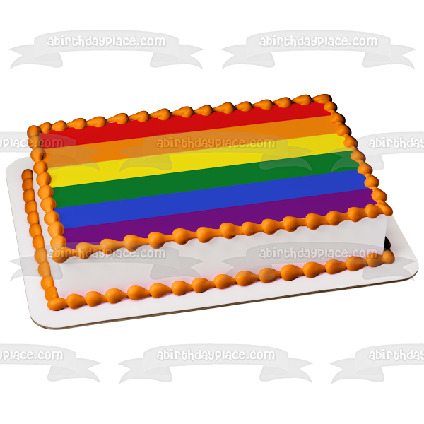 Lgbtq Pride Flag Edible Cake Topper Image ABPID52917