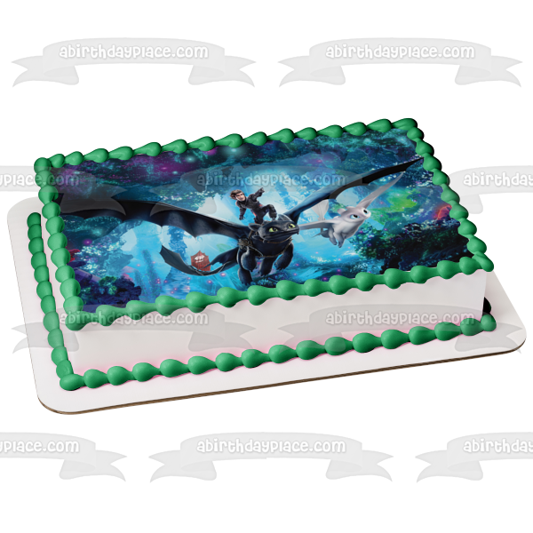 Cómo entrenar a tu dragón Mundo oculto Hipo desdentado Furia blanca Adorno comestible para tarta Imagen ABPID22423 