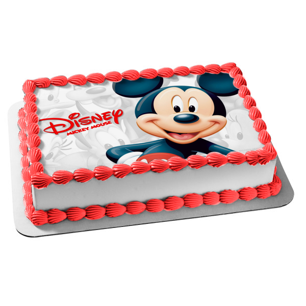 Mickey Mouse Color sobre fondo blanco y negro Imagen comestible para decoración de tarta ABPID01056 