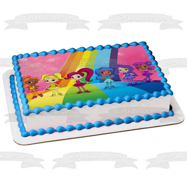 Imagen de decoración comestible para tarta de Anna Banana y sus amigos de Rainbow Rangers ABPID01057 