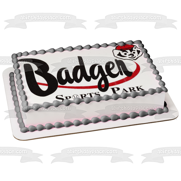 Badger Sports Park Logo Edible Cake Topper Image ABPID01064