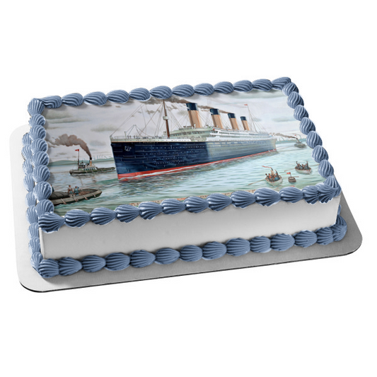 Rms Titanic Ship Lifeboats Edible Cake Topper Image ABPID01096