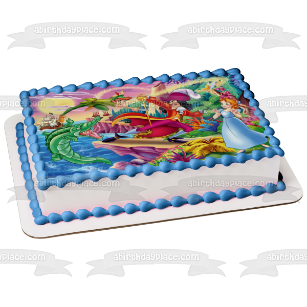 Peter Pan Capitán Garfio Wendy Tock Imagen comestible para decoración de tarta ABPID01106 