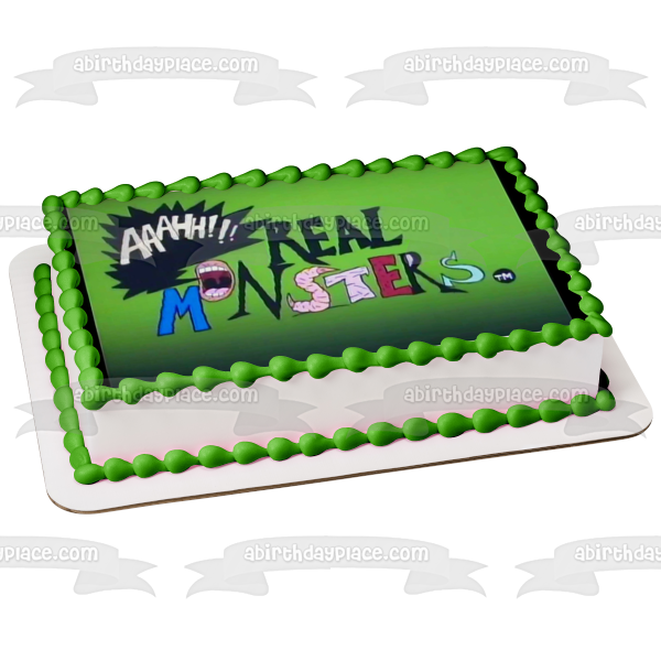 ¡¡¡Aaah!!! Real Monsters TV Logo Fondo verde Imagen comestible para decoración de tarta ABPID01114 