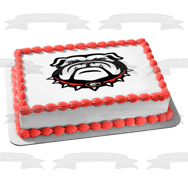 Georgia Bulldogs Logo NCAA Sports Edible Cake Topper Image ABPID27523 A Birthday Place